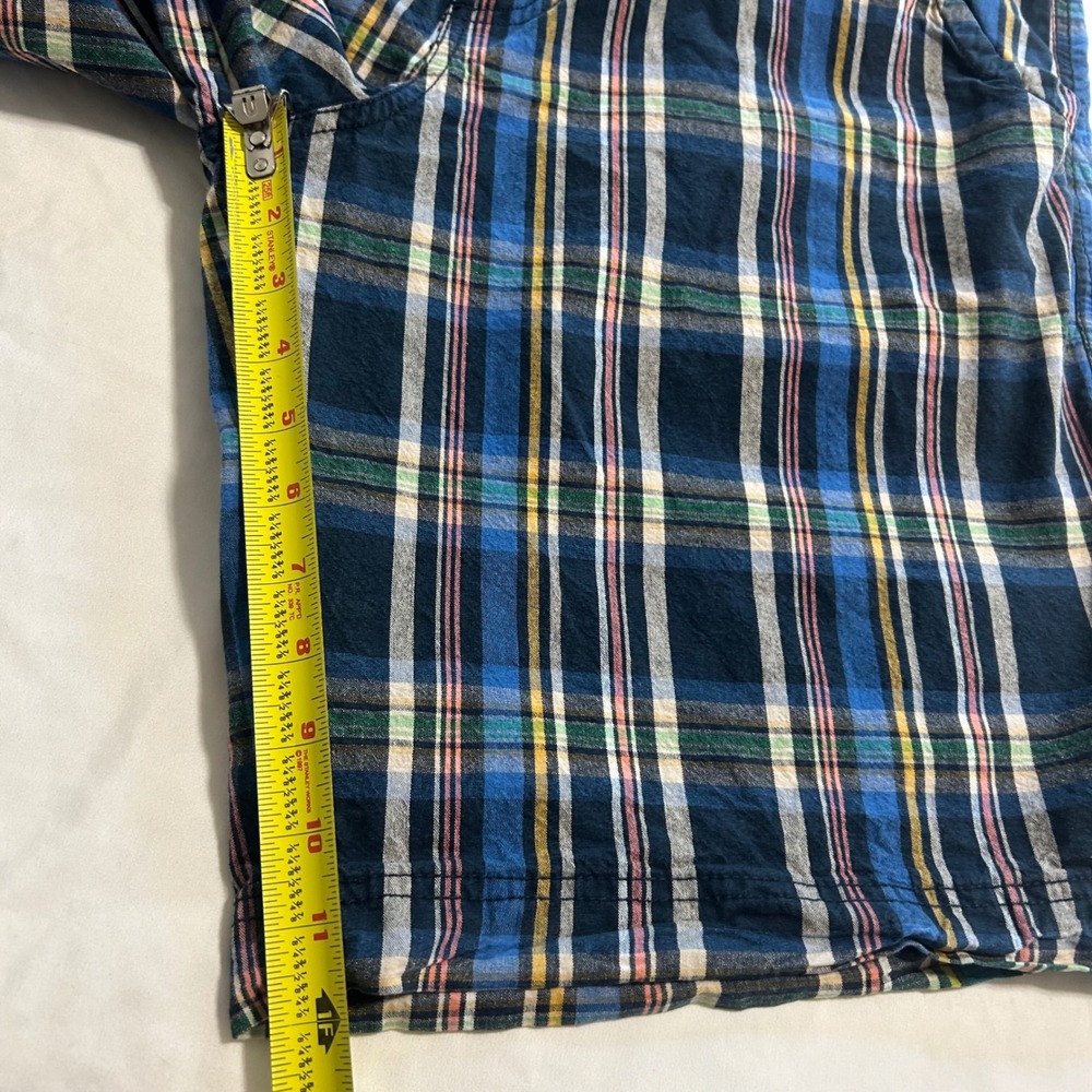 Mossimo Supply Co Mens Plaid Shorts Blue Navy Cotton Flat Front Size 40 W40 - Picture 3 of 11